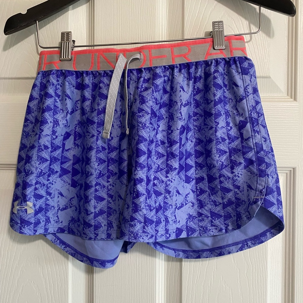 Under Armour Girls Patterned Purple Shorts